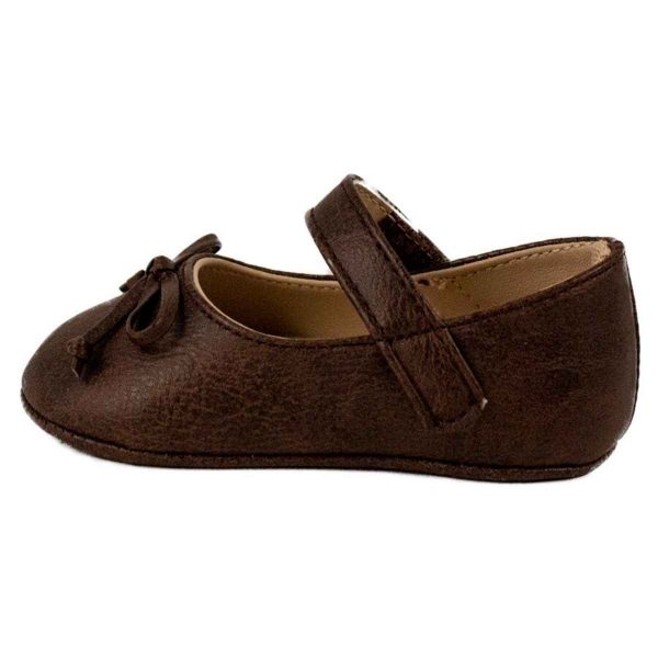 02-4872 Brown PU Skimmer with Spaghetti Bow-1