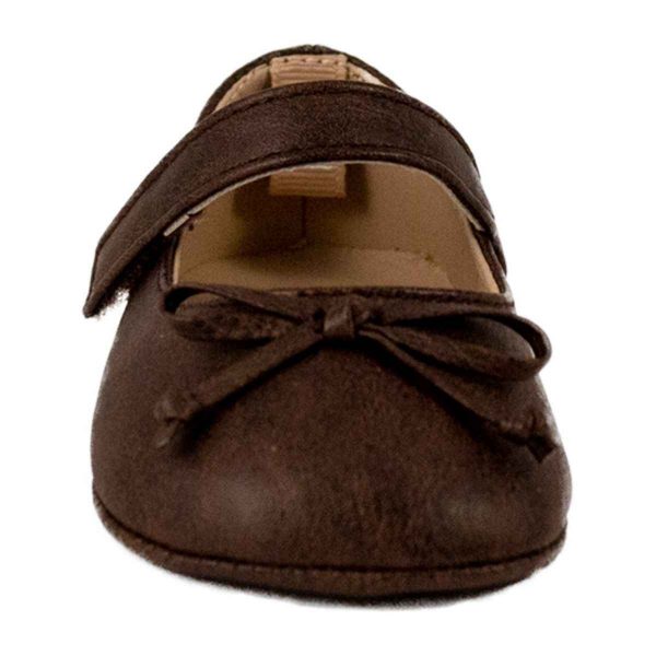 02-4872 Brown PU Skimmer with Spaghetti Bow-3