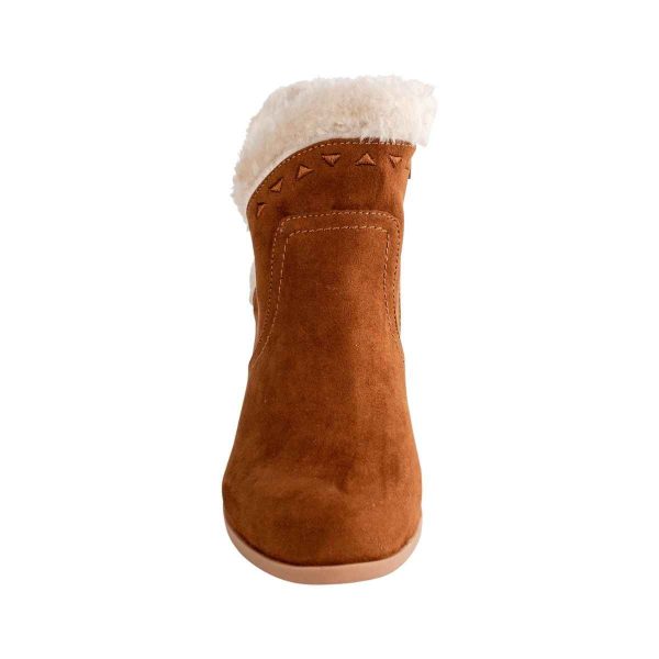 Coco Youth Girls’ Chestnut Ankle Boots with Faux-Fur Trim-2