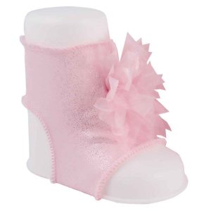 Audrey Infant Pink Peep Toe Socks with Pom Poms