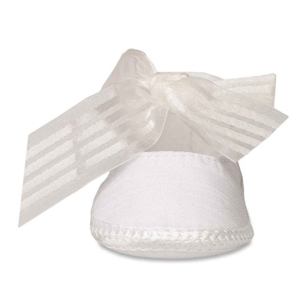 Ava Infant White Dress Shoes with Ribbons-2