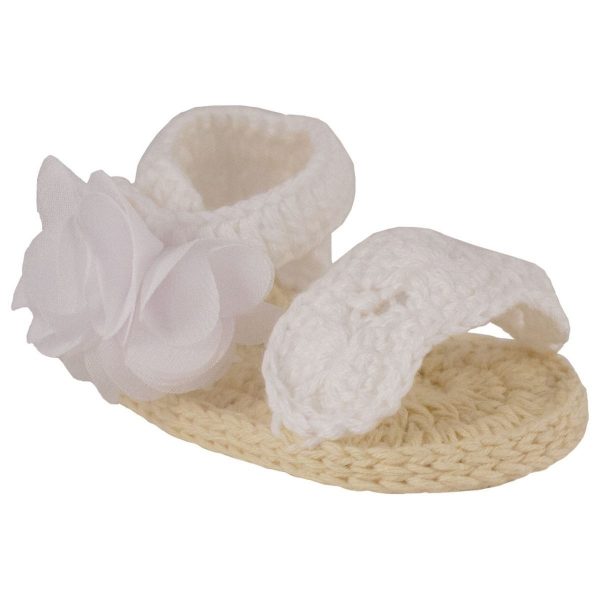 Brittany Infant White Crochet Sandals