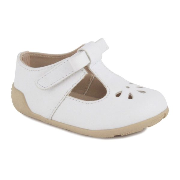 Brynna Classic White T-Straps for Toddler Girls