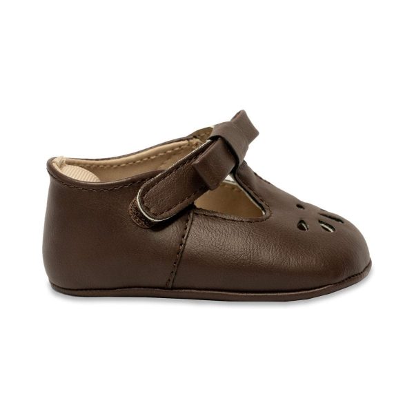 Brynna Infant Classic Brown T-Straps for Baby Girls-1