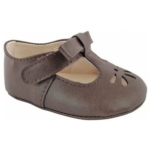 Brynna Infant Classic Brown T-Straps for Baby Girls