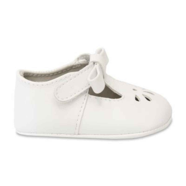Brynna Infant Classic White T-Straps for Baby Girls-1