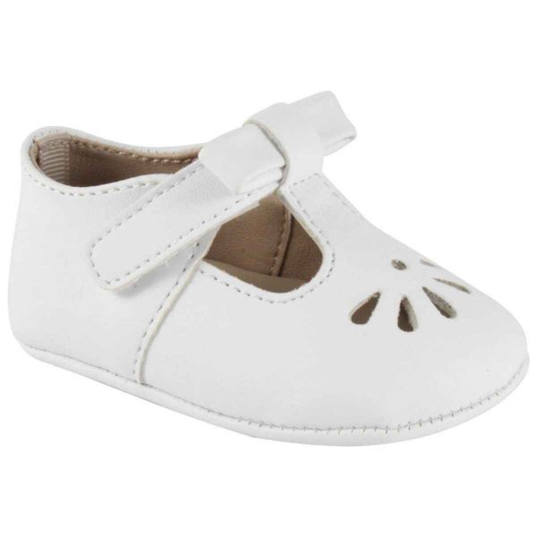 Brynna Infant Classic White T-Straps for Baby Girls