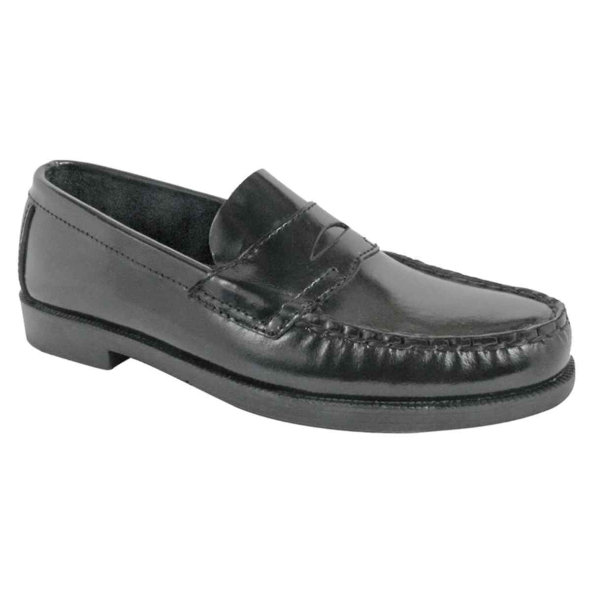Carlos Men’s Black Leather Penny Loafers - Kids Shoe Box
