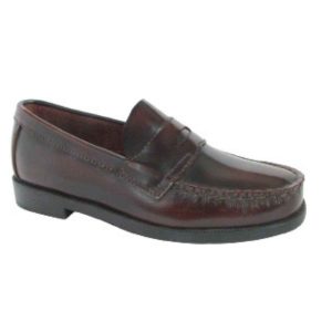 Carlos Men’s Burgundy Leather Penny Loafers