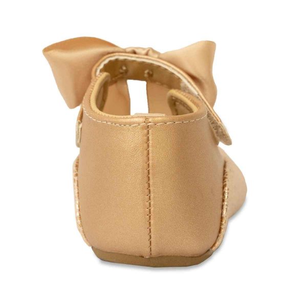 Chloe Toddler Rose Gold Dress Flats with Bow-3