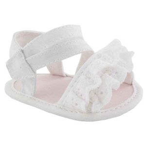 Destiny Infant White Ruffle Sandals