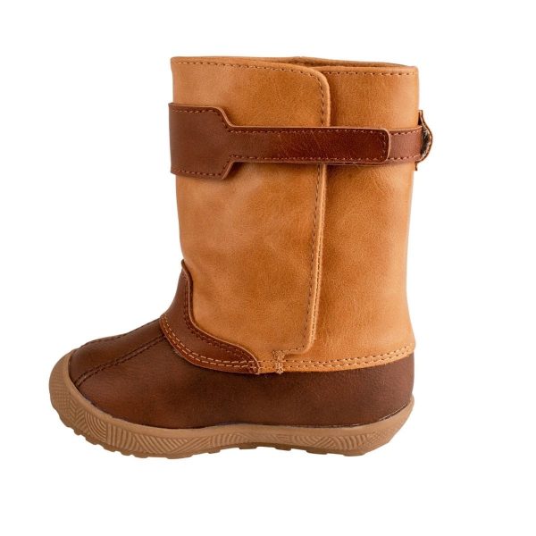 Easton Luggage Tan Duck Boots With Cognac Trim-1
