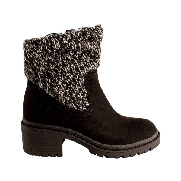 Eastside Youth Girls’ Black Suedecloth Boots with Sweater Shaft-1