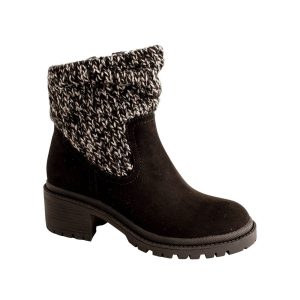 Eastside Youth Girls’ Black Suedecloth Boots with Sweater Shaft