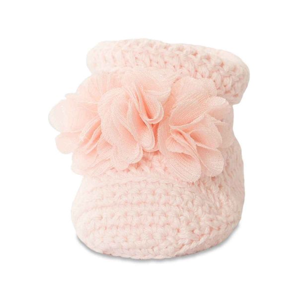 Elyn Newborn Pink Crochet Booties-1