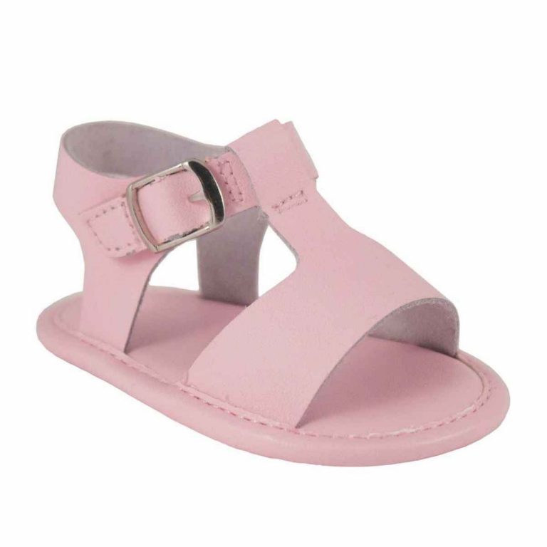 Emery Infant Pink Leather Soft Sole Sandals