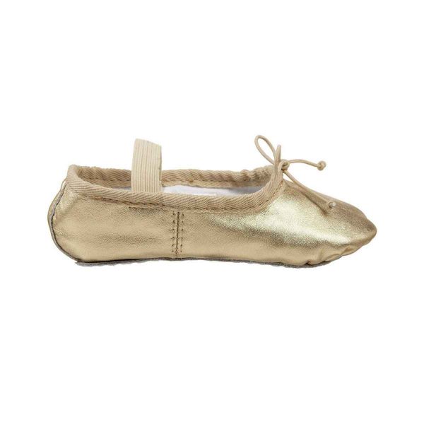 Goldie Toddler Gold Leather Ballet Shoes-2