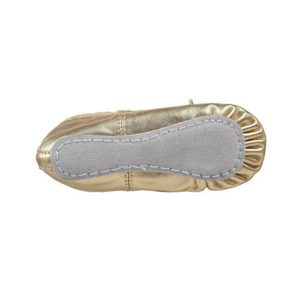 Goldie Toddler Gold Leather Ballet Shoes-6
