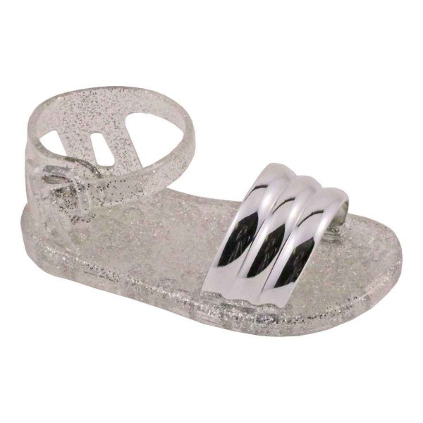 Gracie Toddler Silver Glitter Jelly Sandals
