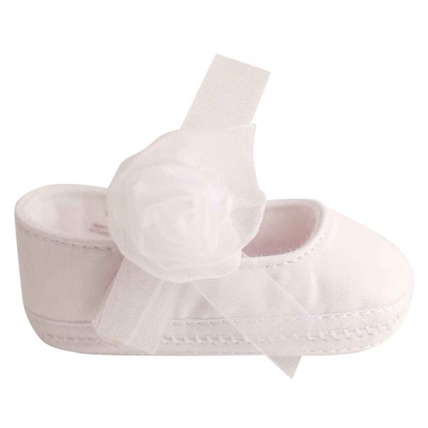 Hadley Infant White Mary Jane Flats with Flowers-1