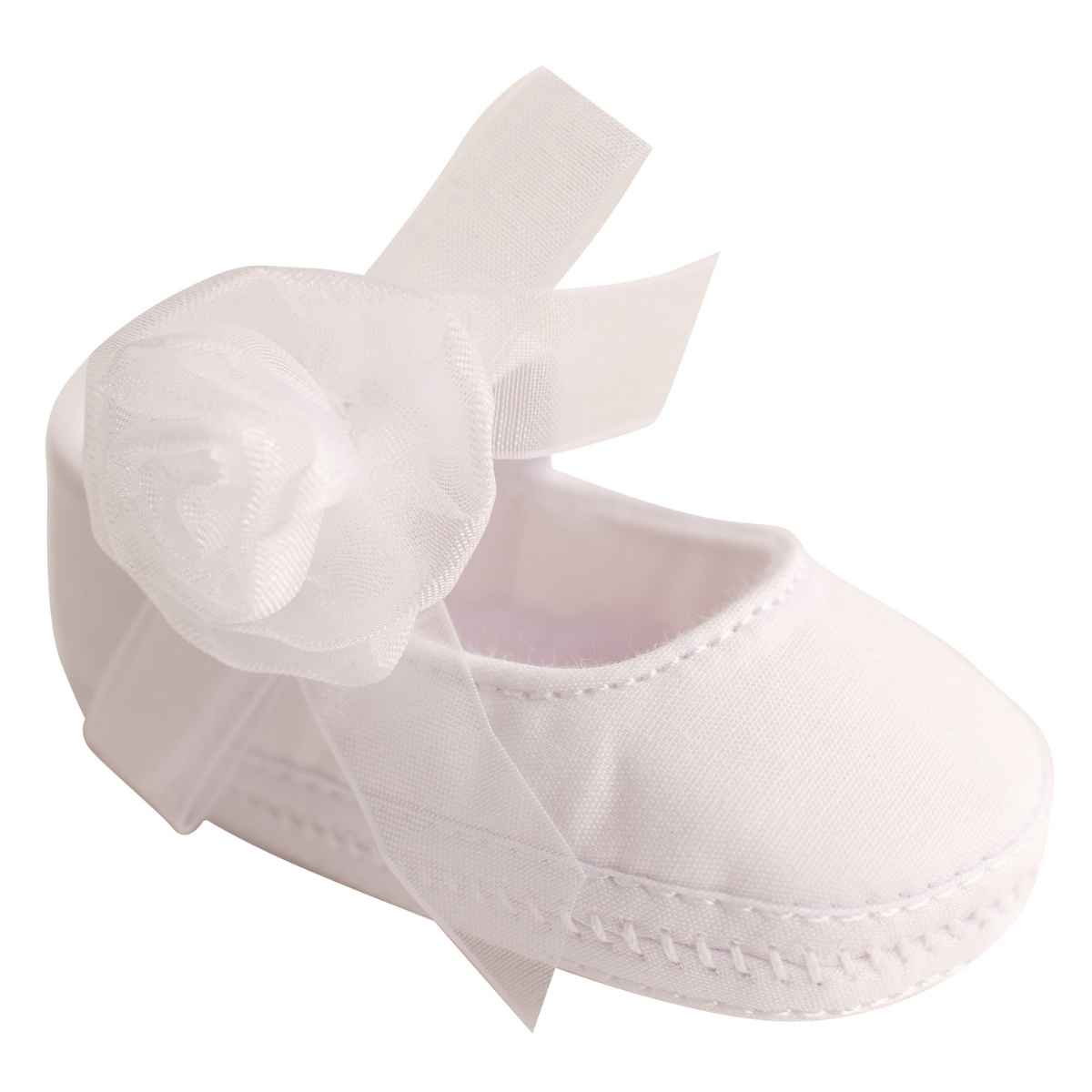 HADLEY Infant White Mary Jane Flats with Flowers - Kids Shoe Box