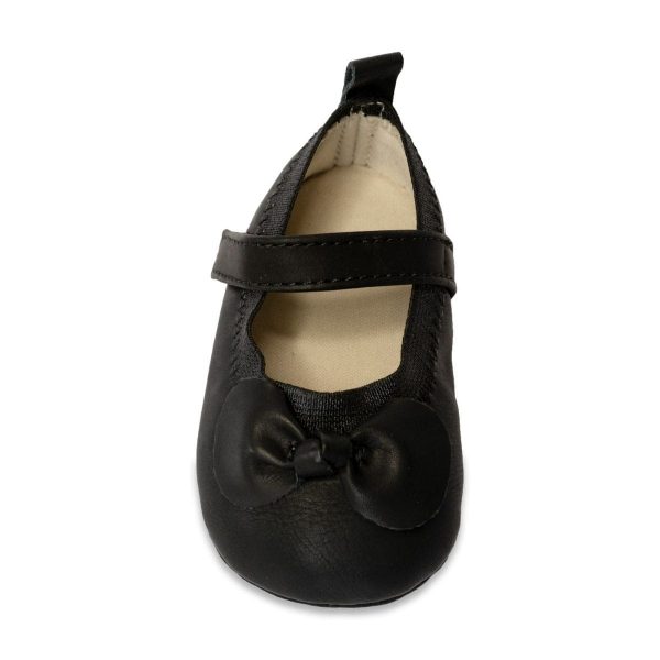 Jaclyn Infant Black Soft Sole Mary Janes With Bow-2