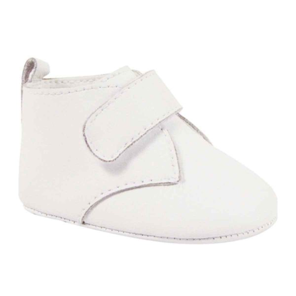John Infant White Leather Dress Shoes with Removable Straps for Monogramming