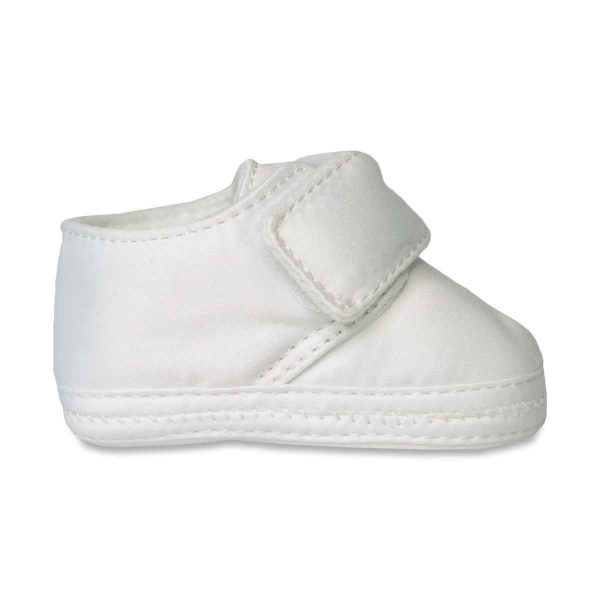 Kaden Infant White Satin Dress Shoes with Removable Straps for Monogramming-1