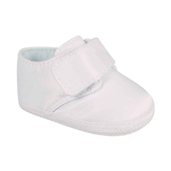 Kaden Infant White Satin Dress Shoes with Removable Straps for Monogramming