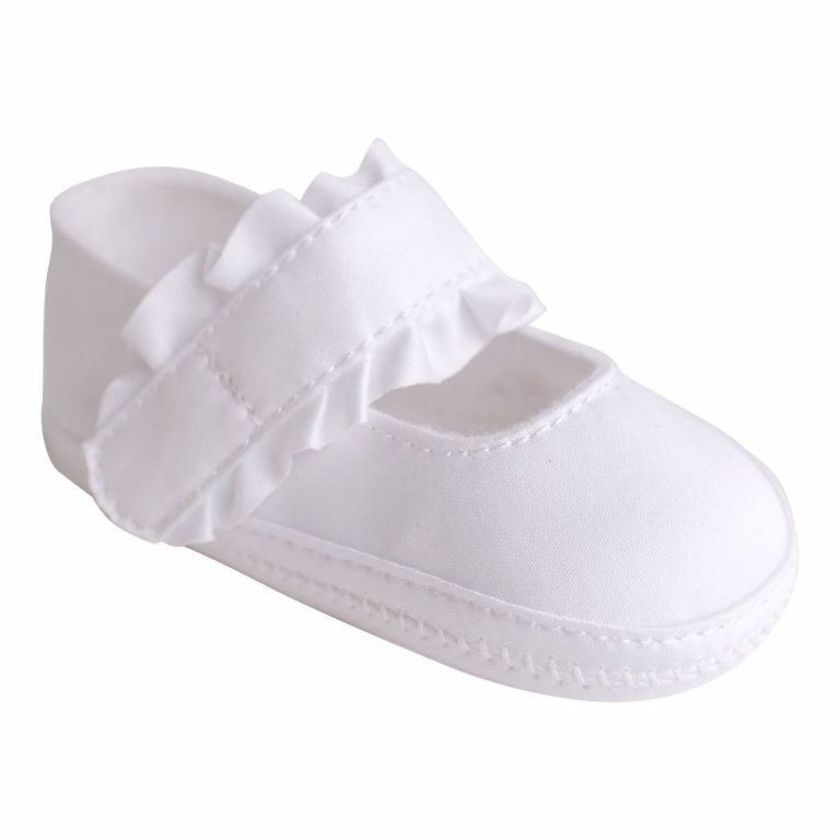 Kara Infant White Satin Mary Janes with Removable Straps for Monogramming