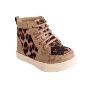 Kassidy Leopard Print High-Top Lace-Up Sneakers with Shimmer Trim