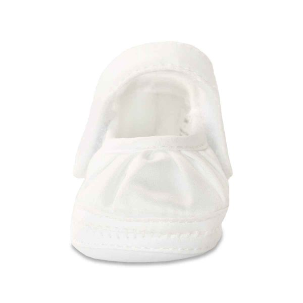 Kendall Infant White Satin Mary Janes with Removable Straps for Monogramming-2