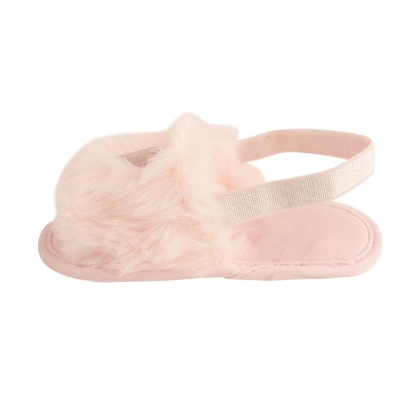 Kimberly Pink Faux-Fur Slide Slippers with Iridescent Heart-4