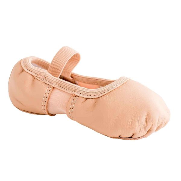 Leann Toddler Pink Leather/Spandex Split-Sole Ballet Shoes-1
