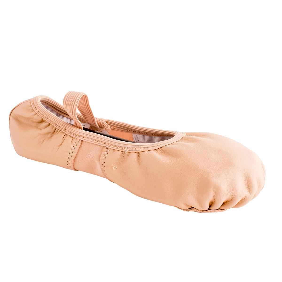 Leann Women's Pink Leather/Spandex Split-Sole Ballet Shoes - Kids