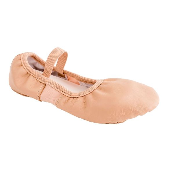 Leann Youth Pink Leather/Spandex Split-Sole Ballet Shoes