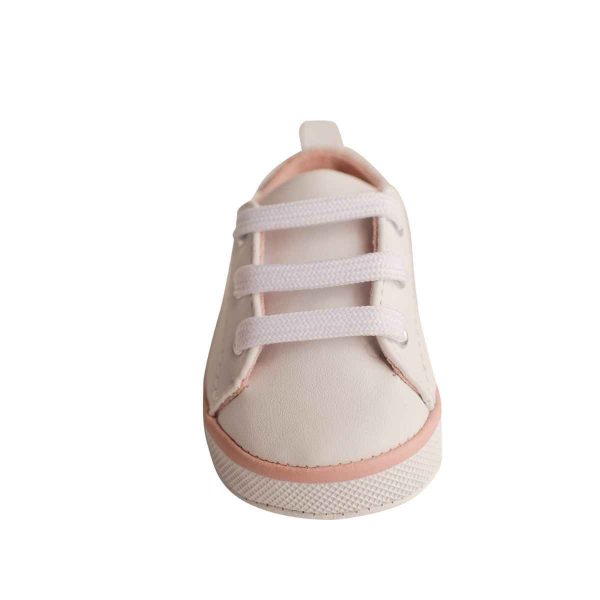 Lennon Infant White Sneakers with Rainbow Glitter Accent-2