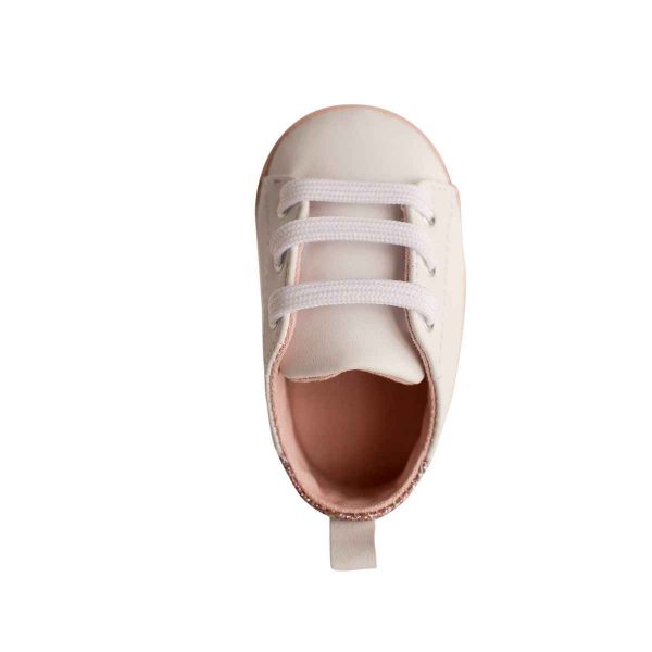 Lennon Infant White Sneakers with Rainbow Glitter Accent-4