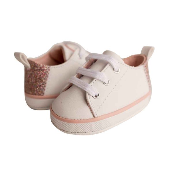 Lennon Infant White Sneakers with Rainbow Glitter Accent-6