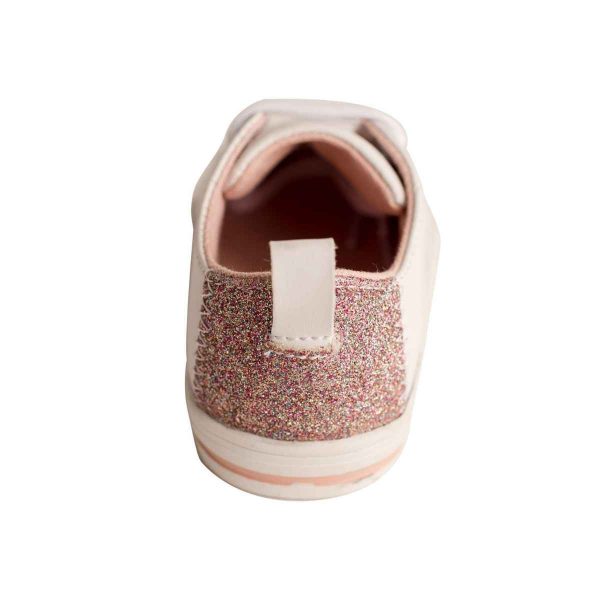 Lennon Toddler White Sneakers with Rainbow Glitter Accent-3