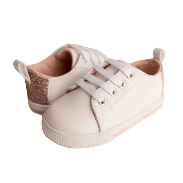 Lennon Toddler White Sneakers with Rainbow Glitter Accent-6