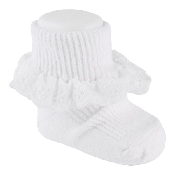 Lexi Infant/Toddler White Ruffle Dress Socks