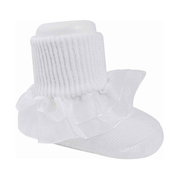 Libby Infant/Toddler White Ruffle Dress Socks
