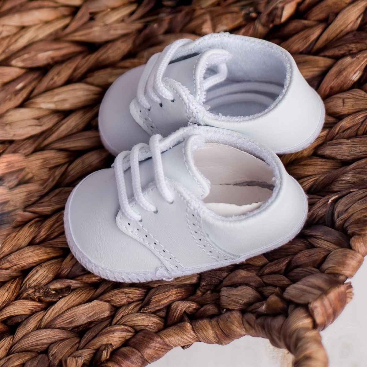 Linden White Leather Baby Shoes for Boys - Kids Shoe Box