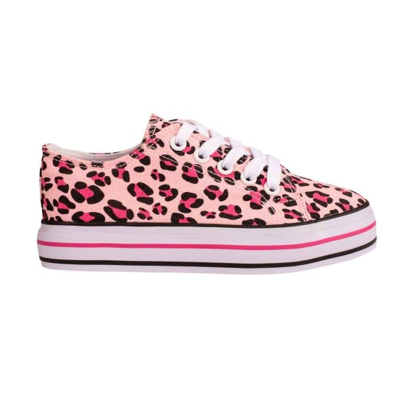 Maxie Youth Girls’ Pink Leopard Print Canvas Platform Sneakers-2
