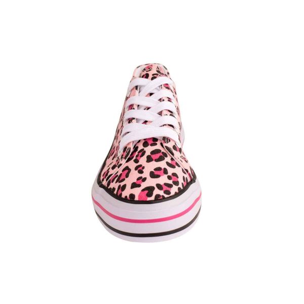 Maxie Youth Girls’ Pink Leopard Print Canvas Platform Sneakers-3