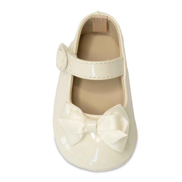 Mckenna Infant Ivory Patent Mary Jane Flats with Bows-2