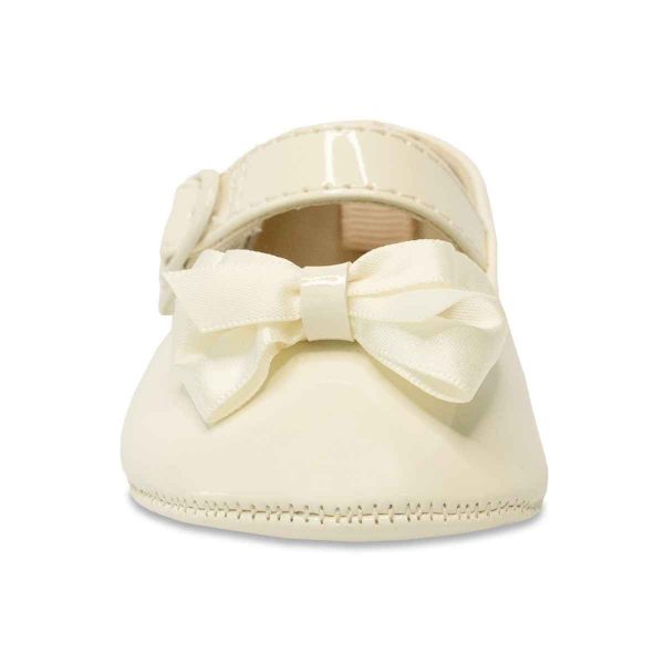 Mckenna Infant Ivory Patent Mary Jane Flats with Bows-4