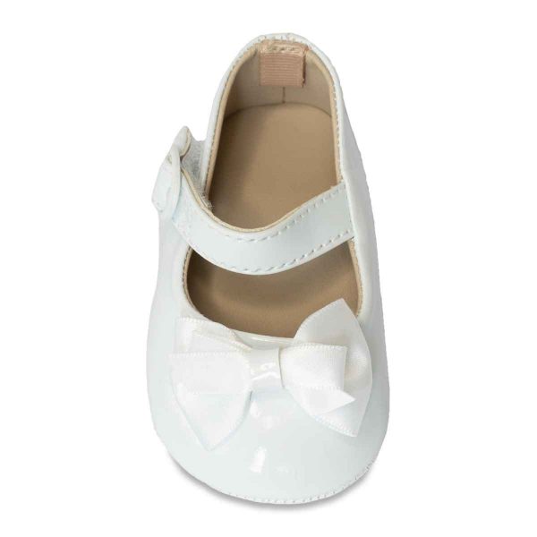 Mckenna Infant White Patent Mary Jane Flats with Bows-1