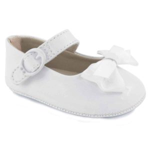 Mckenna Infant White Patent Mary Jane Flats with Bows